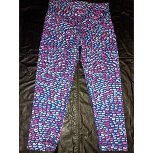 Vineyard Vines Performance Leggings Whale Print Blue Pink White XS Capri